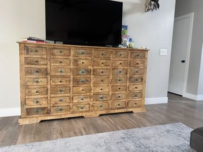 Modern rustic cabinet tv console