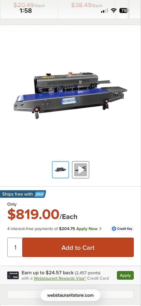 CBS-880 Continuous Band Sealer Commercial Bag Sealing Machine