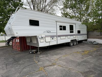 2001 Forest River 37ft Toy Hauler Fifth Wheel Trailer - Sleeps 6, 4000W Generator