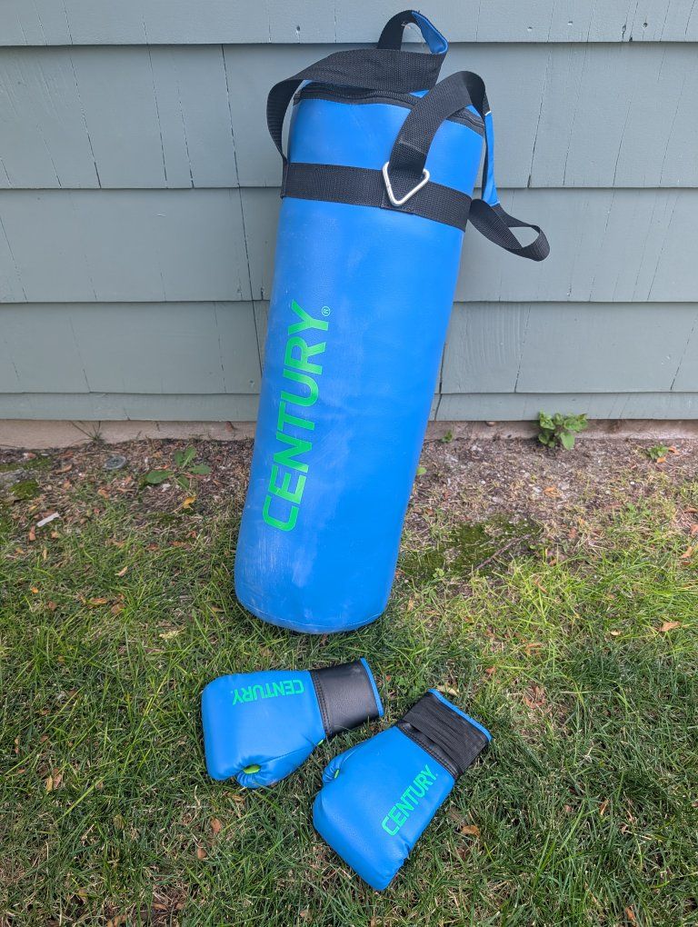 Century Youth Boxing Training Set - Blue Punching Bag & Gloves