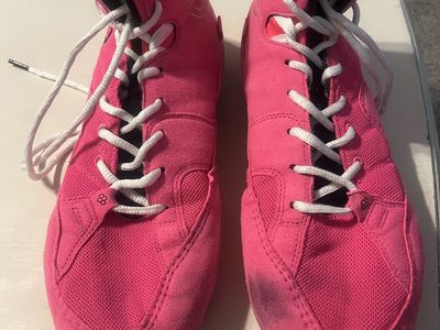 Rudis Pink High-Top Leather Wrestling shoes for men - Good Used Condition