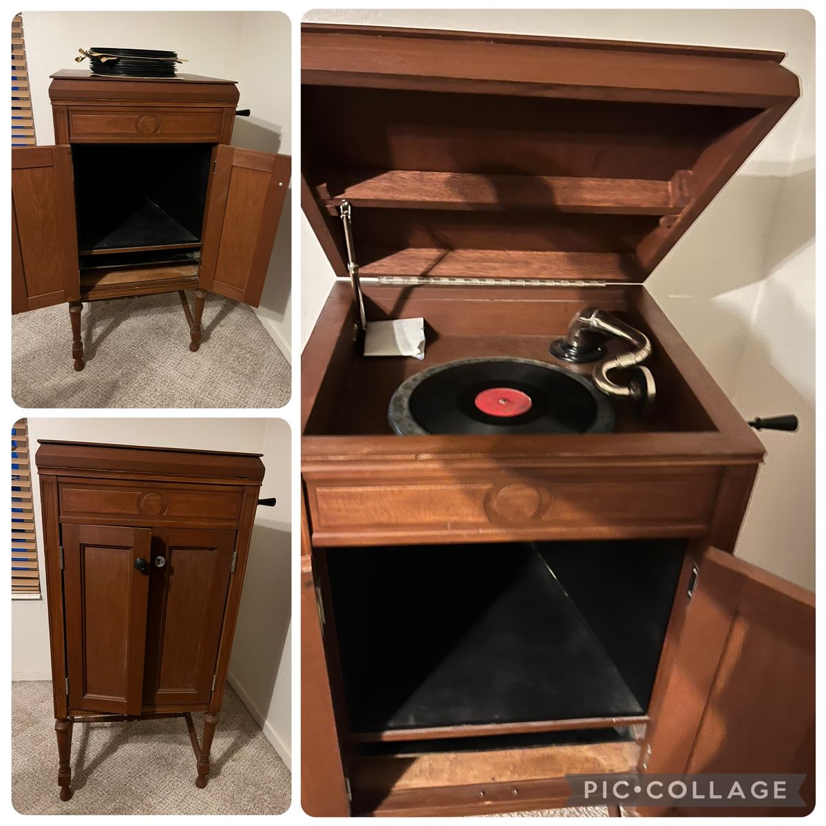 Vintage Phonograph  w/records