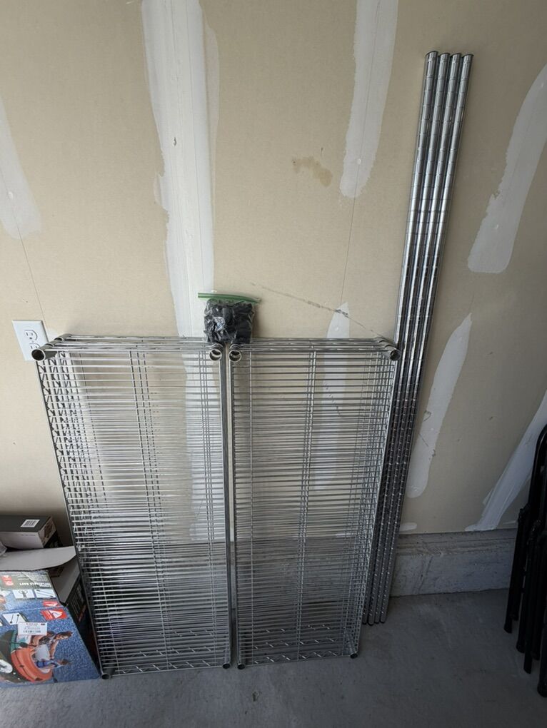 Silver 4-Tier Heavy Duty Freestanding Shelves