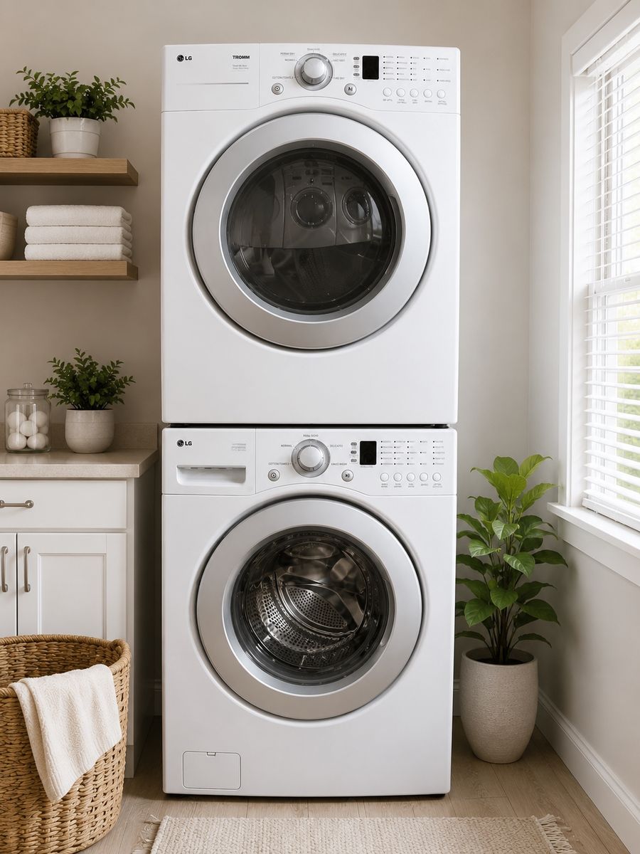 LG White Front Load Washer & Dryer Set - Gently Used, Efficient Laundry Pair