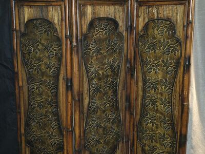 Vintage MCM Bamboo Rattan Room Divider