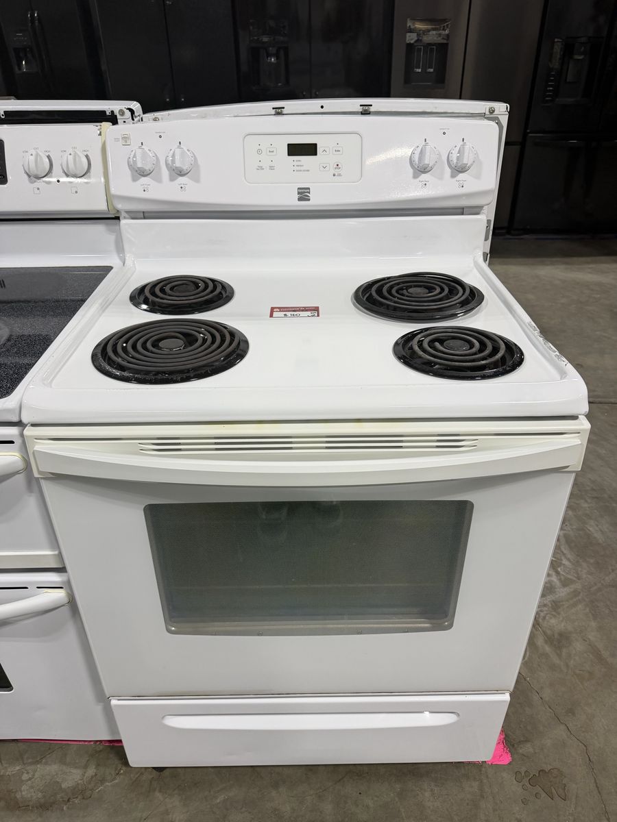 Kenmore White Electric Range Stove Oven with Coil Burners - Used, Great Condition