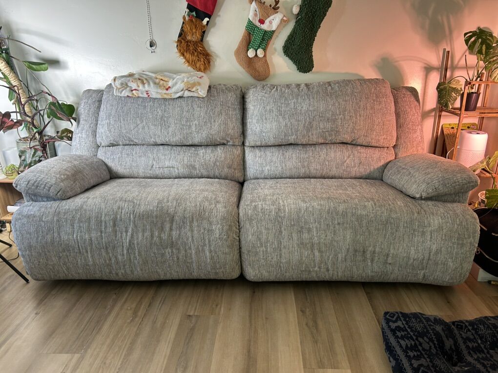 McCelland gray oversized manual reclining sofa
