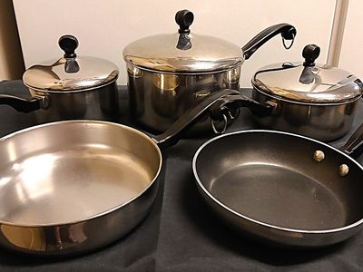 Farberware Classic Stainless Steel Cookware Pots and Pans Set, 8-Piece