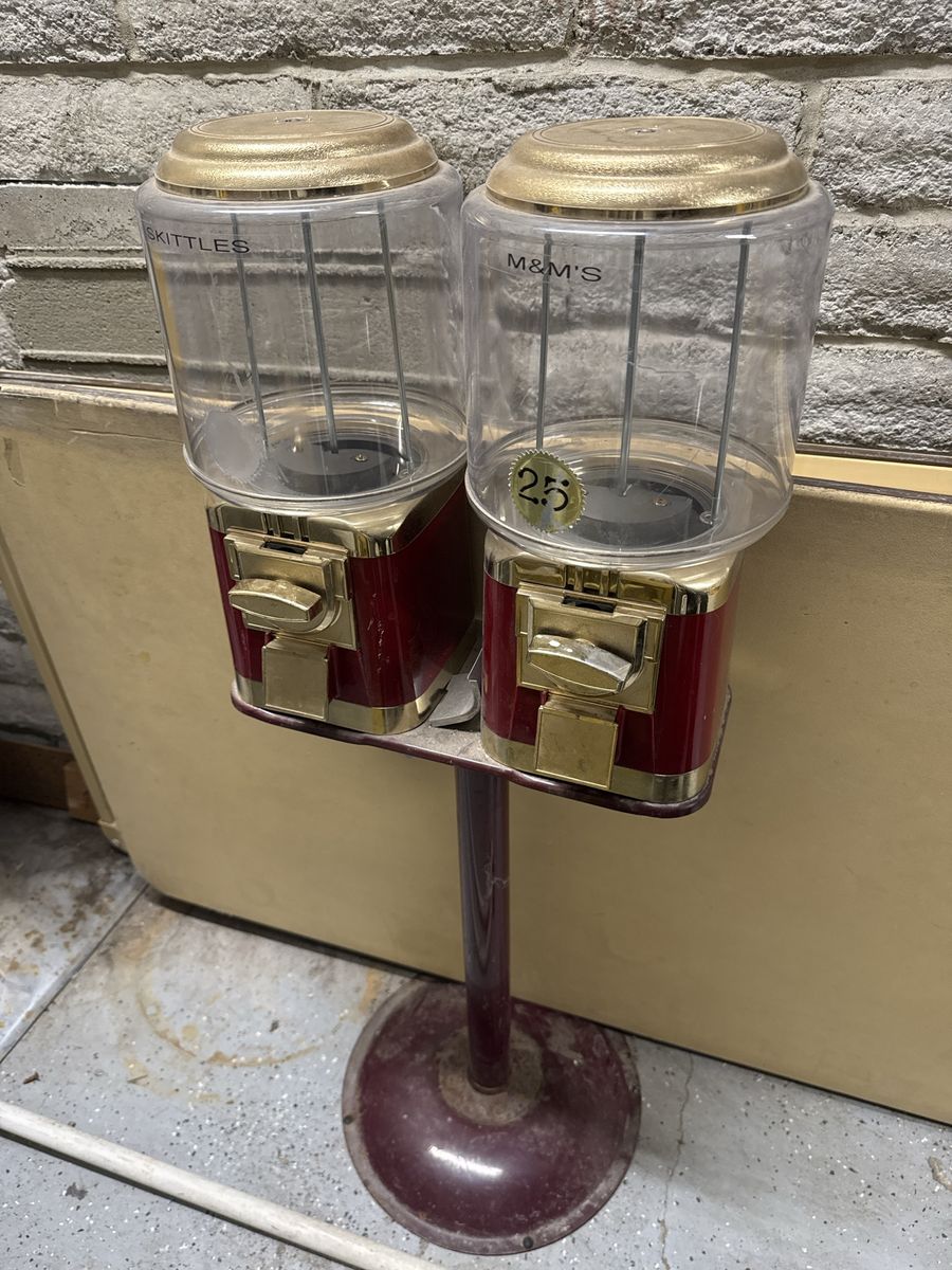 Dual Candy Gumball Machines with Stands