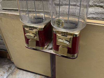 Dual Candy Gumball Machines with Stands