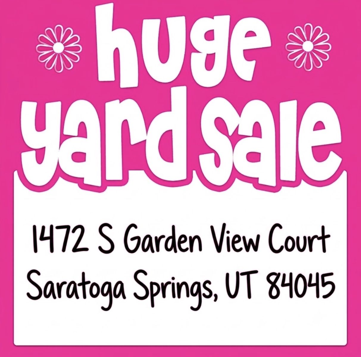 Huge Yard Sale July 11 from 8am-12pm