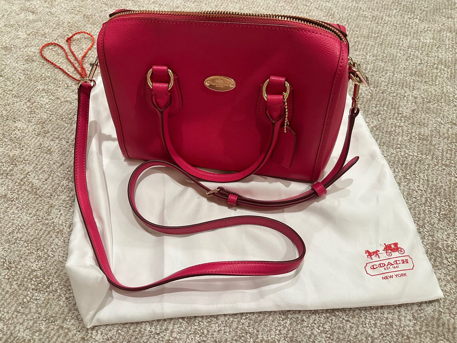 Pink Coach Leather Bag