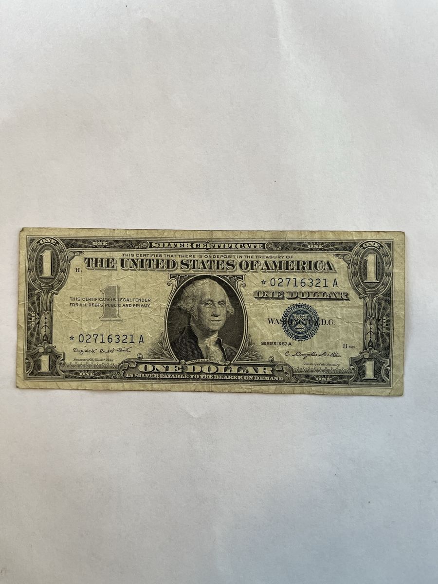 Vintage 1957 A Series 1 Dollar Star Note Silver Certificate US Currency