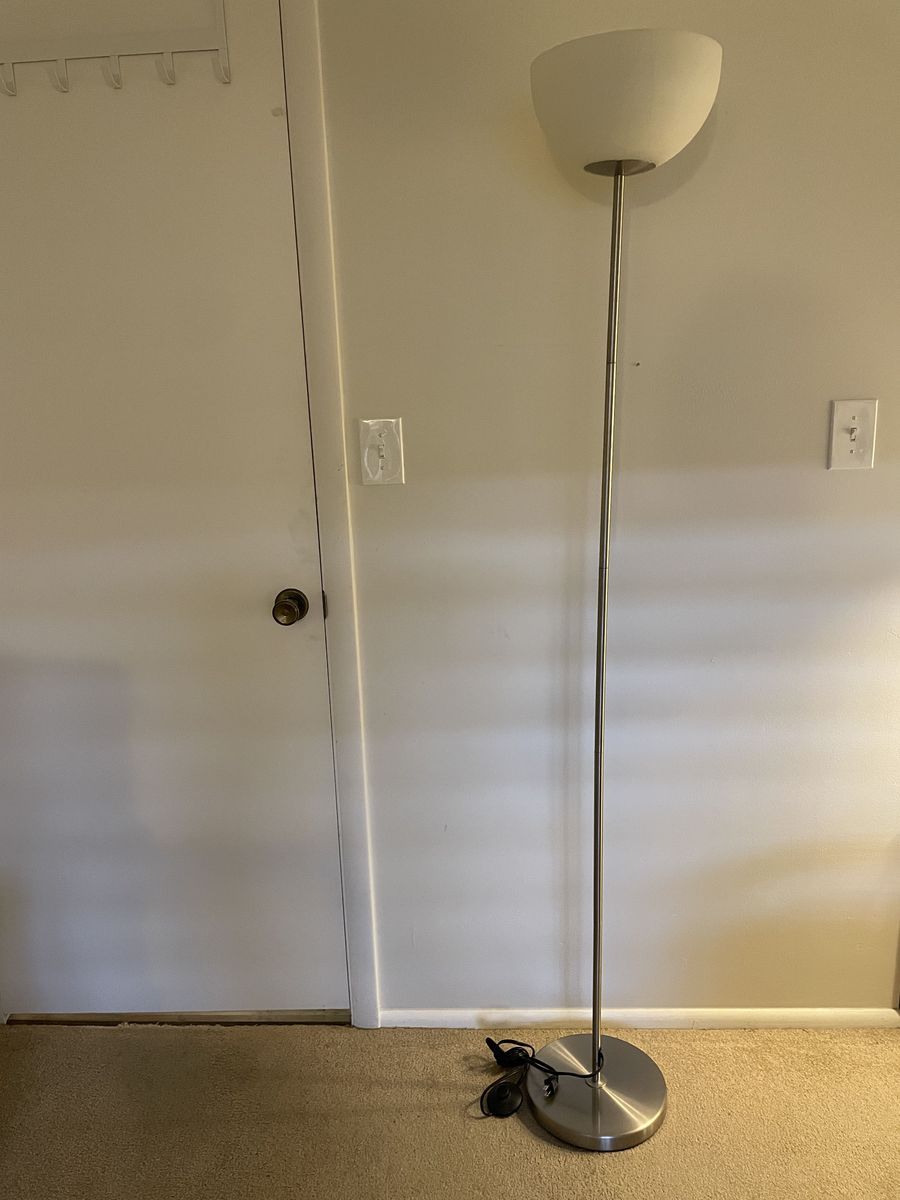 Floor lamp with glass shade