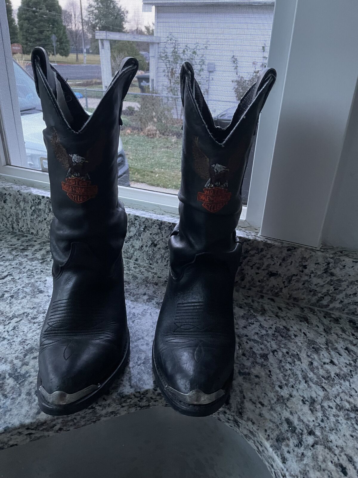 Harley Davidson Black Leather Western Boots