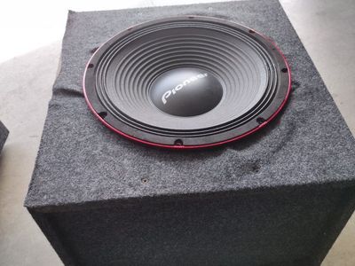 12 in Pioneer Pro Subwoofer in Carpeted box