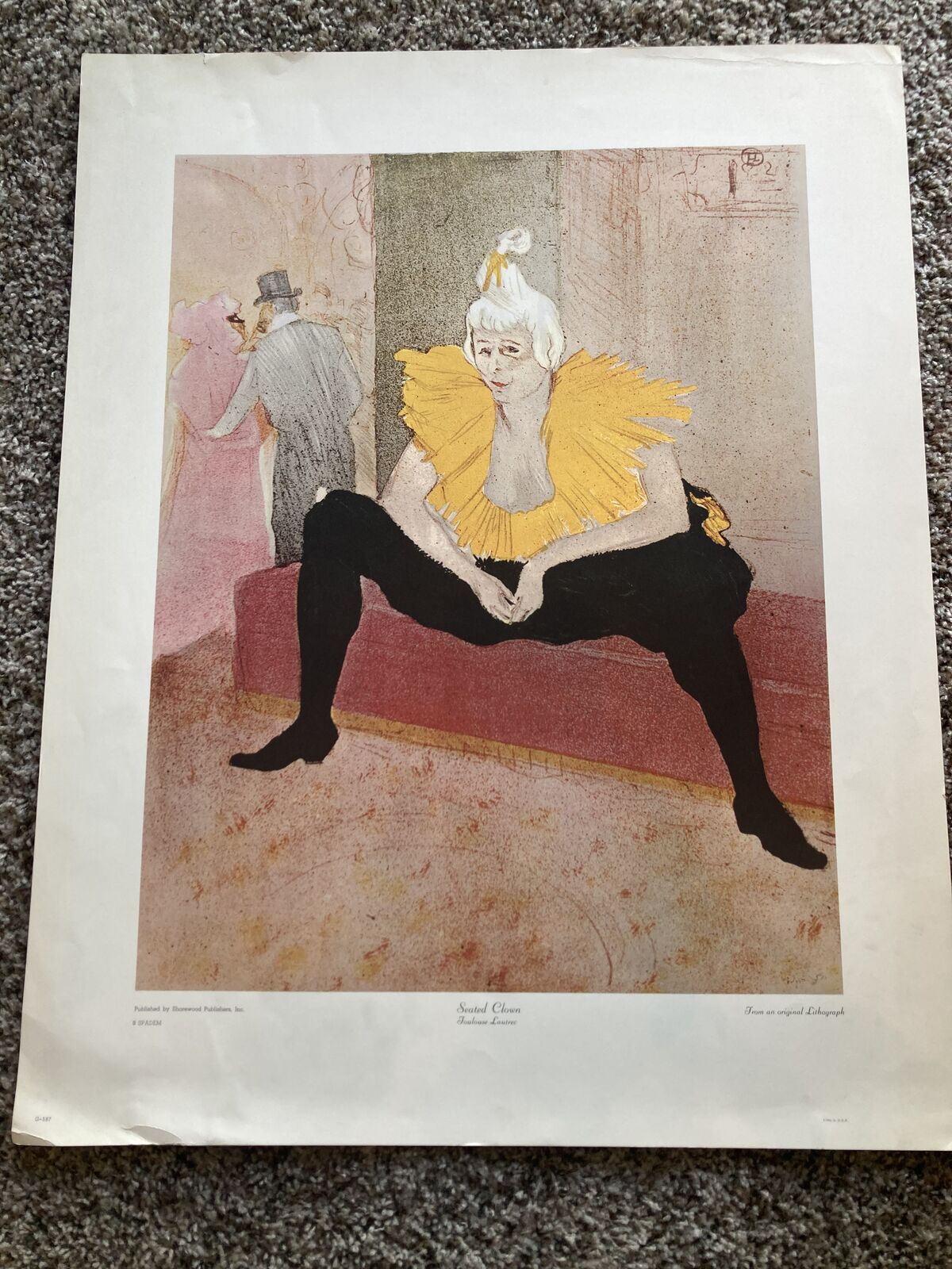 "Seated Clown" Depicts: Madamoiselle Cha-u-Kao at the Moulin Rouge - Lithograph Print