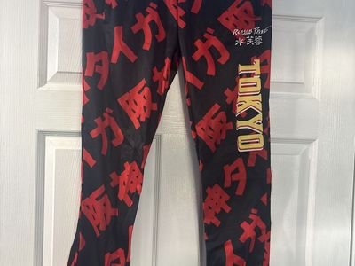 Reason Brand Tokyo Japan Red & Black Graphic Jogger Sweatpants Track Pants size S