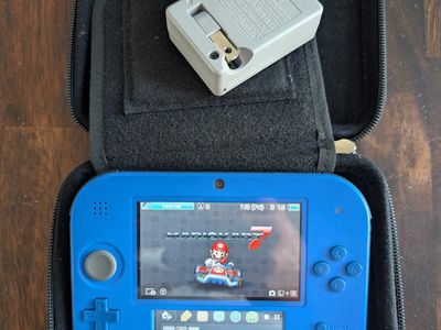 Nintendo 2DS Blue Handheld Console w/ Charger & Case, Mario Kart 7 Pre-Installed