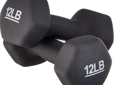 Pair of 12 LB Neoprene Coated Hex Dumbbells - New in Box