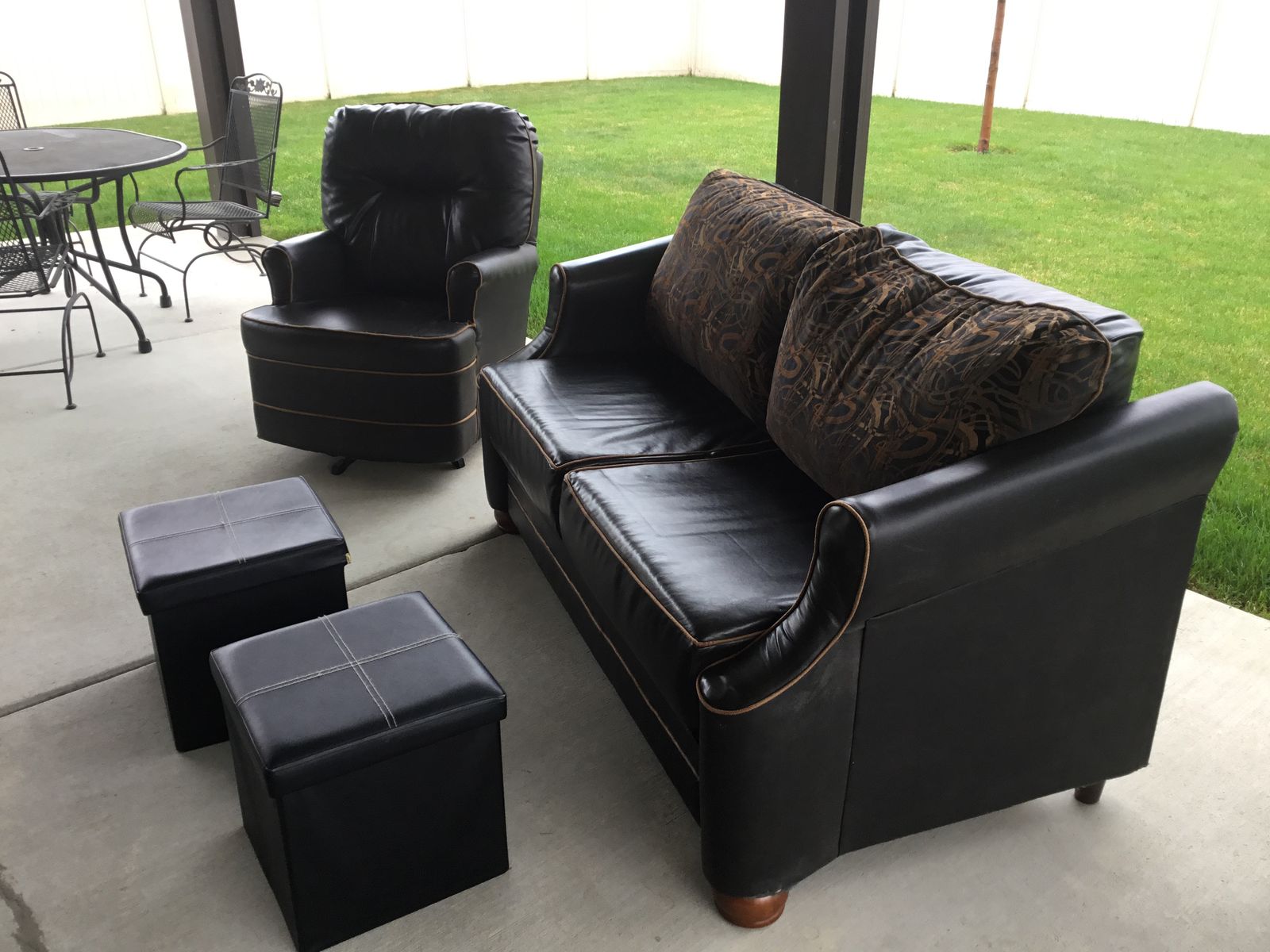 SOFA/SLEEPER , CHAIR, AND STORAGE BOX/FOOT RESTS