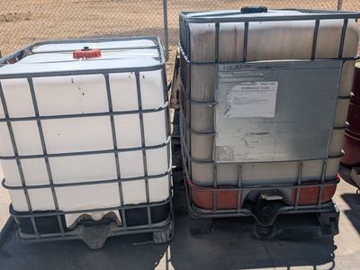 275 gallon totes - Waste oil and water tanks