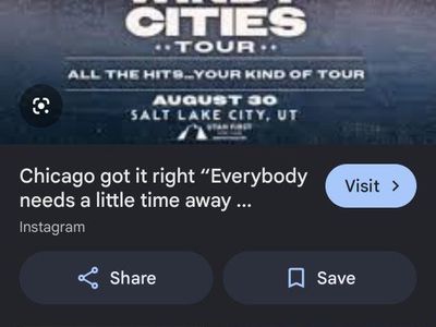 Chicago & Styx 'The Windy Cities Tour' Concert Ticket - August 30, Salt Lake City
