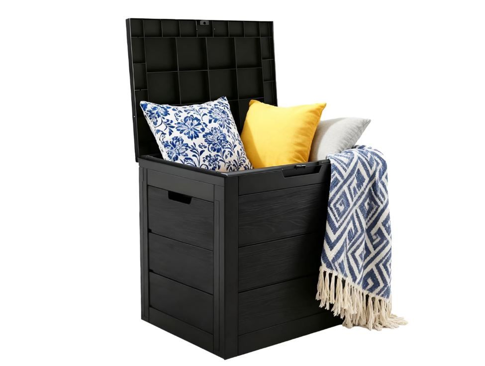 NEW! 35 Gallon Outdoor/Indoor Storage Box Water Proof Resin – Black 22”L x 17”W x 21”H