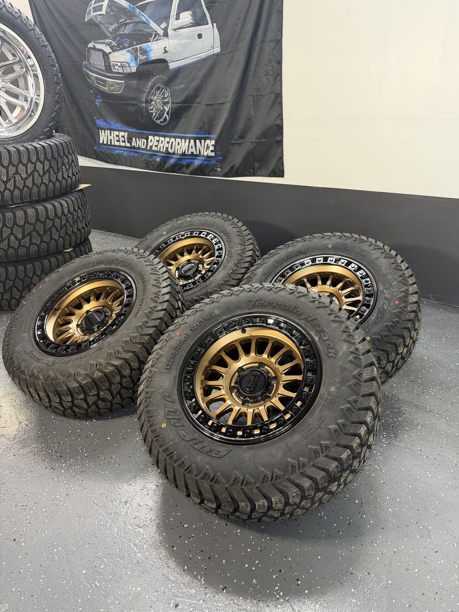 BRAND NEW 17x9 Kmc "ims" 6x5.5 265/70r17 Amp A/T