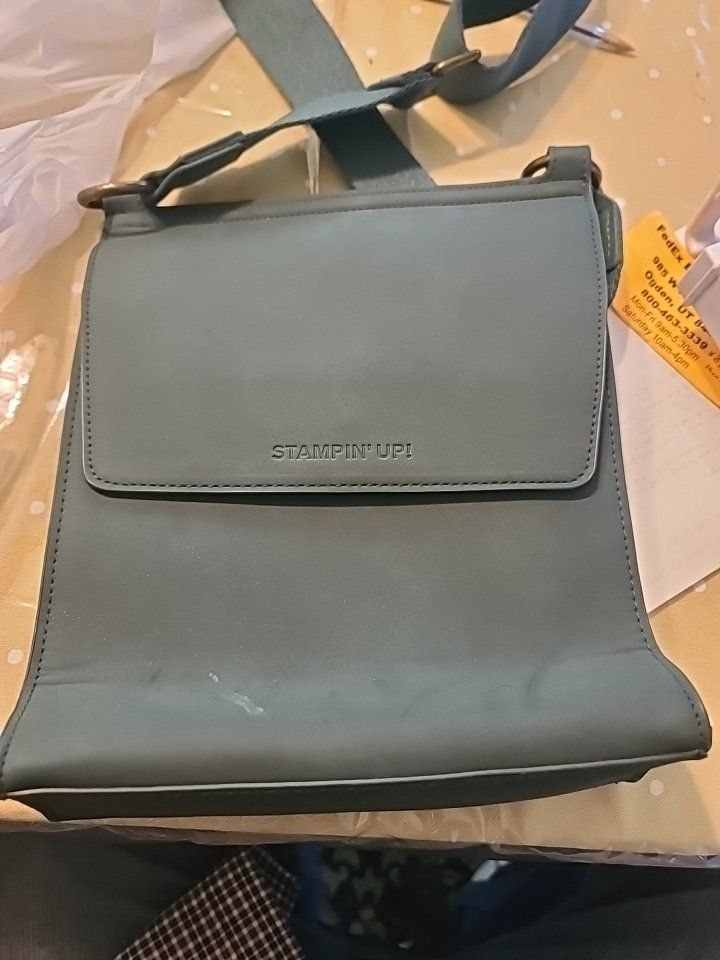 Stampin' Up! Green Crossbody Bag Purse With Adjustable Strap