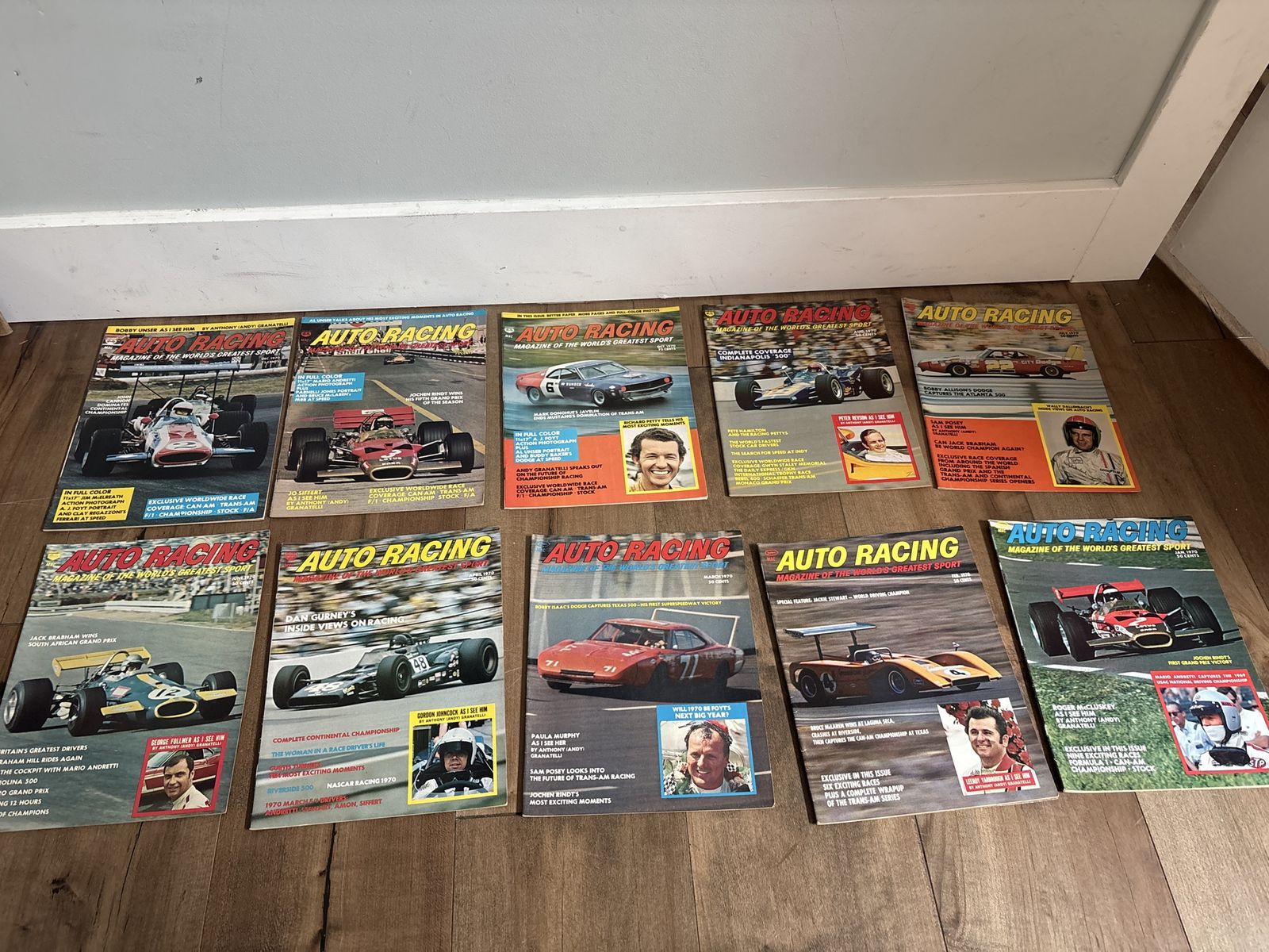 10 vintage auto racing magazine from 1970