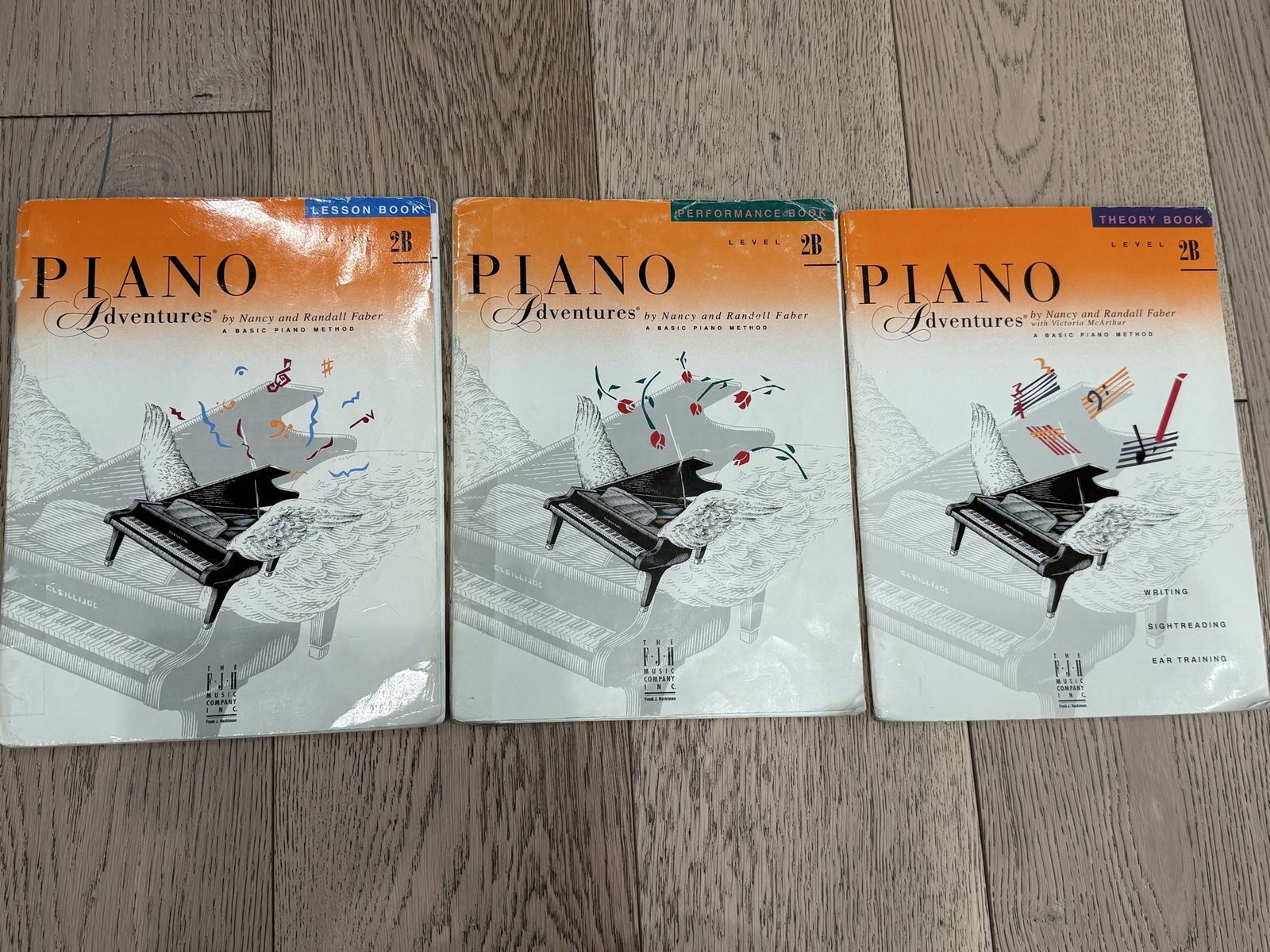 Lot of 3 Faber Piano Adventures Level 2B books- brand new theory! 