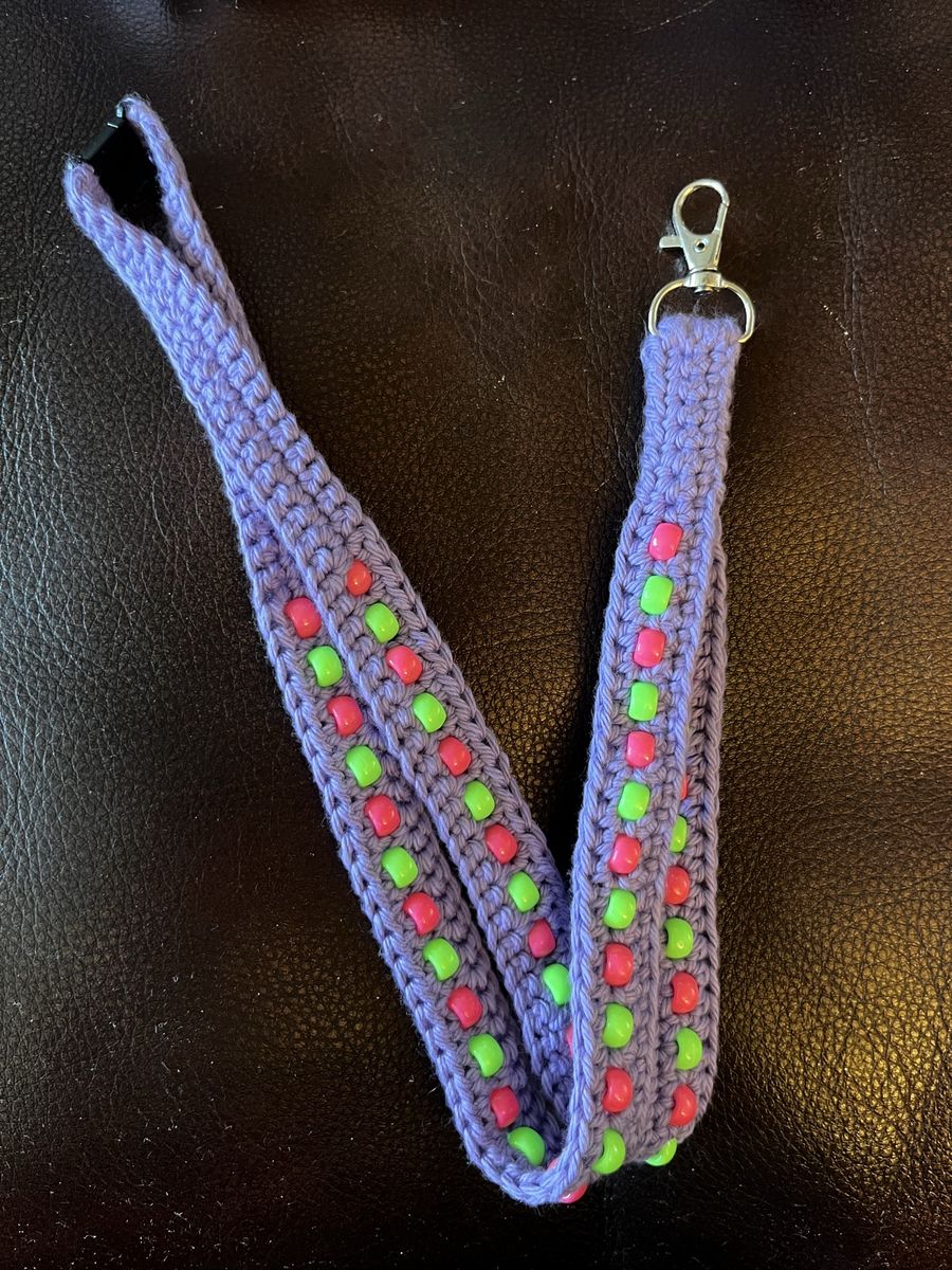 Crocheted Beaded Fidget Lanyard