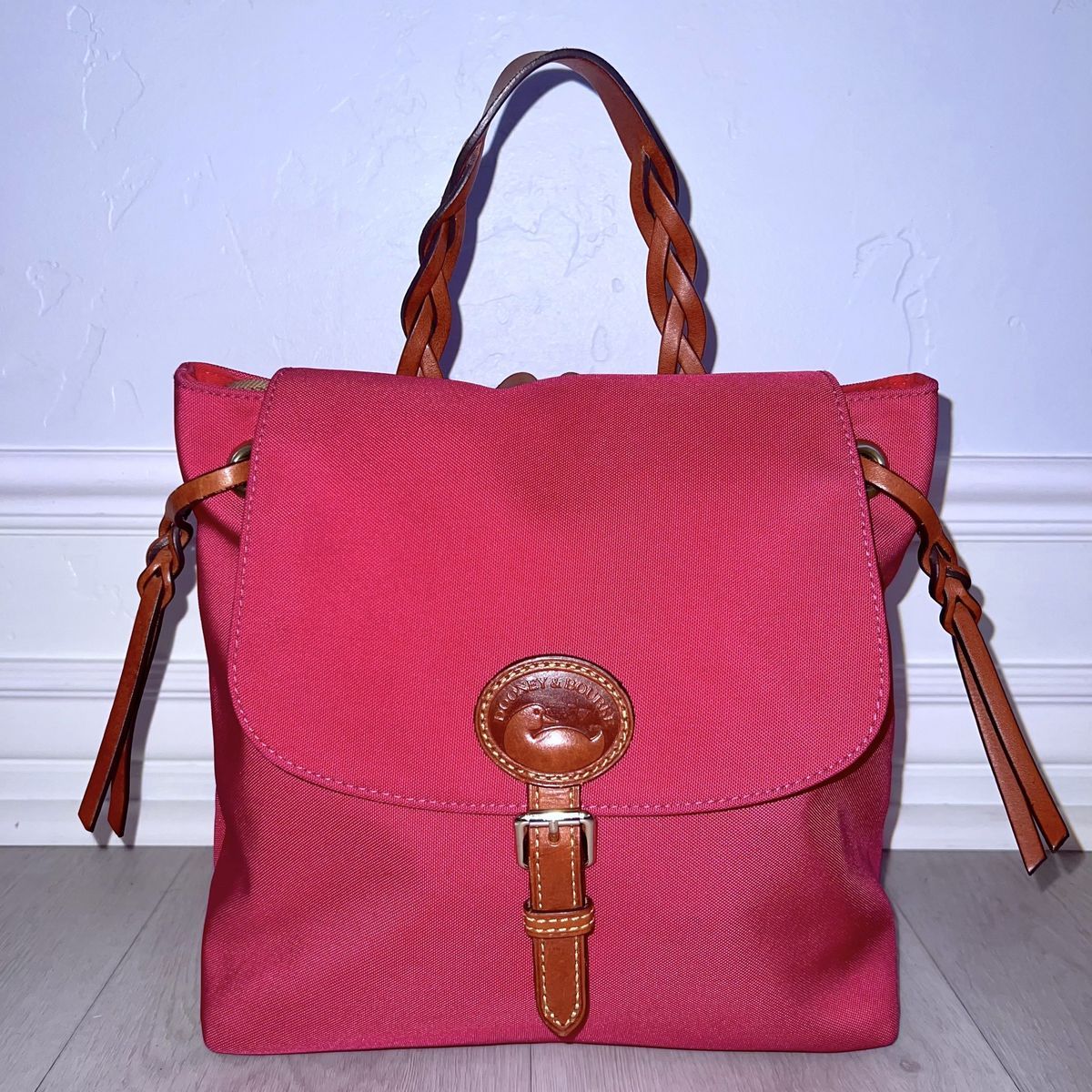 Dooney & Bourke Nylon Flap Backpack Bag - HARD TO FIND IN PINK!