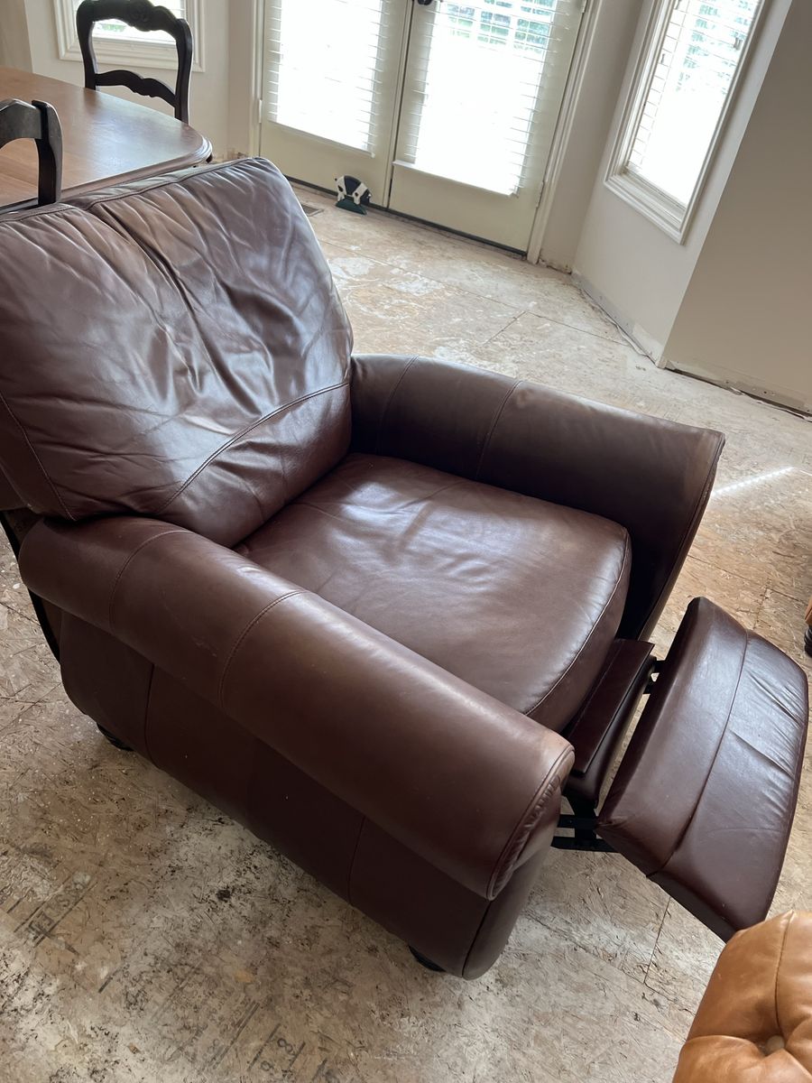 Brown Leather Recliner Armchair