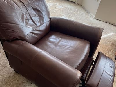Brown Leather Recliner Armchair