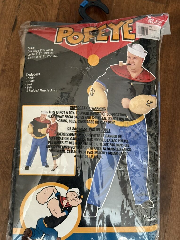 Adult Plus Sized Costume Plus Size Popeye