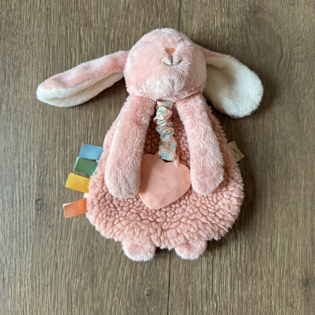 Itzy Ritzy Lovey Plush & Teether Toy Pink Bunny
