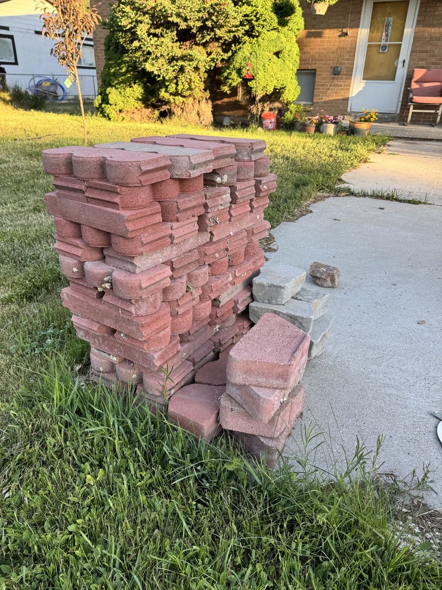 Red Concrete Edging Pavers/bricks - Approx. 100 Used Pieces for Landscaping/Garden