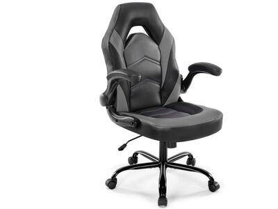 DUMOS Game Chair - Ergonomic PU Leather, Grey