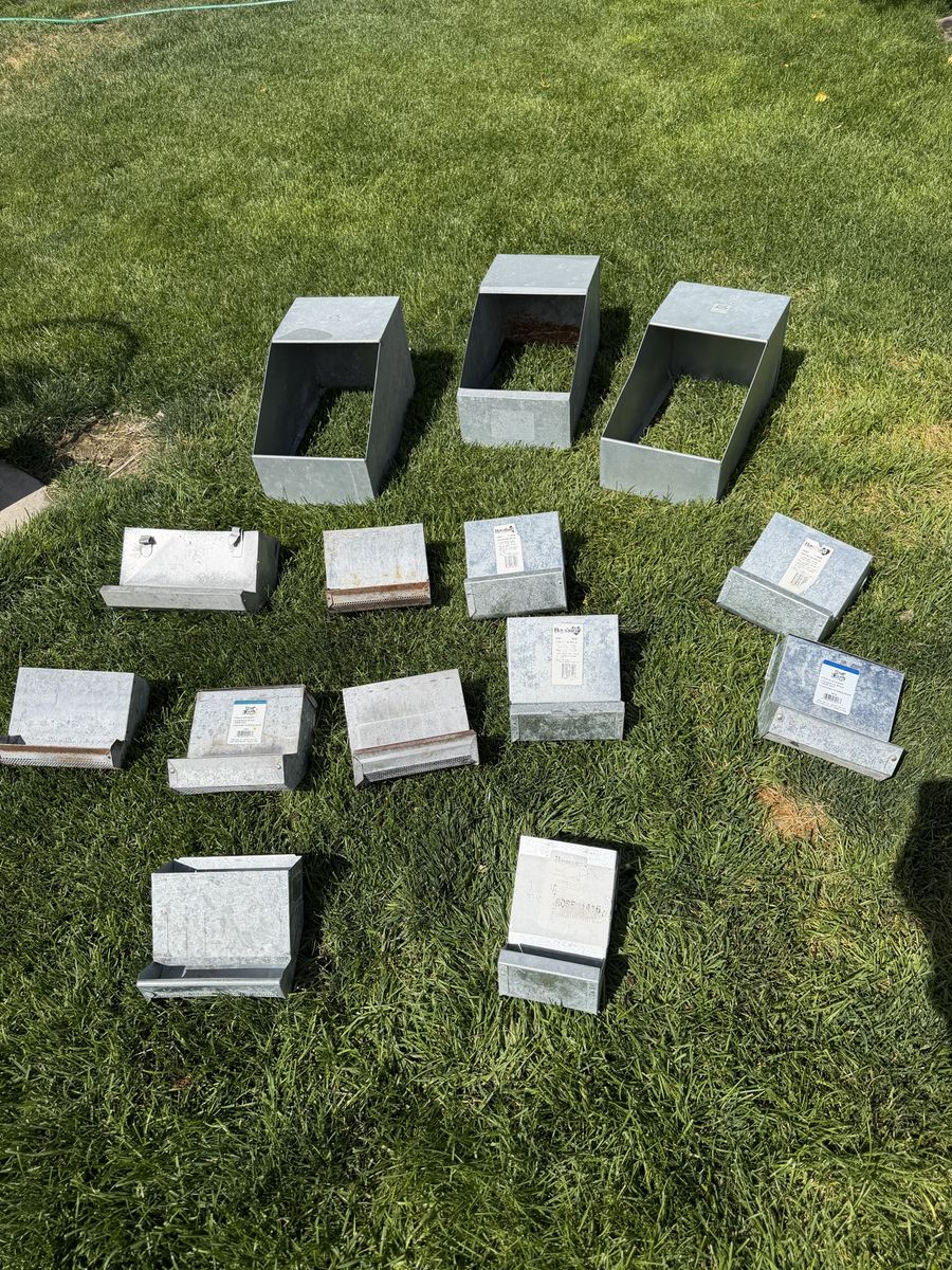Galvanized Steel Metal Boxes/Hopper Feeders - Assorted Sizes + Nesting Boxes