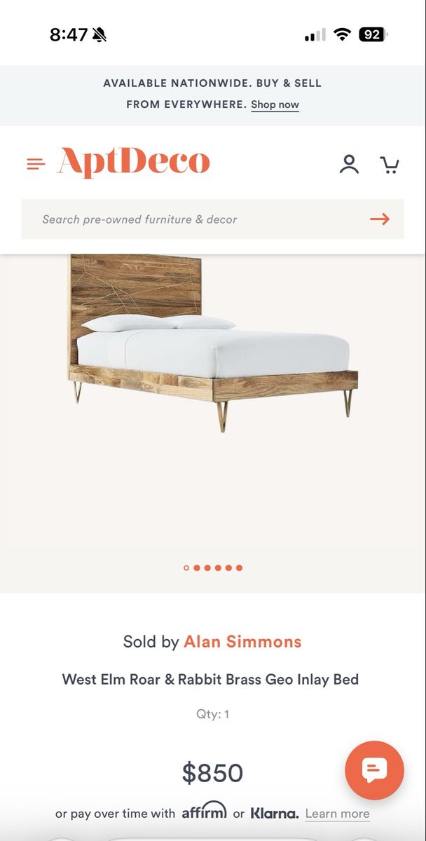 West Elm Roar & Rabbit Brass Geo Inlay Bed