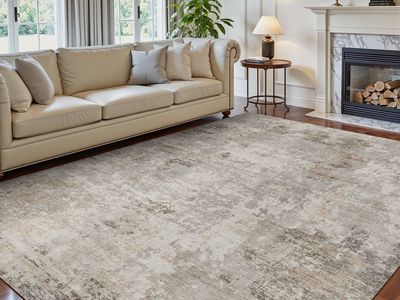 Better Homes & Gardens Grey Abstract Indoor Area Rug, 8' x 10'