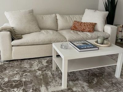 Living Spaces White Sofa 96”