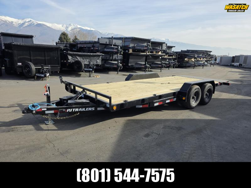2026 PJ Trailers 20' TH Hydraulic Quick Tilt Equipment 10K Flatbed Trailer