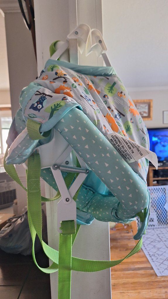 Bright Starts Playful Parade Door Jumper - Fox & Owl Woodland Theme, Adjustable Straps