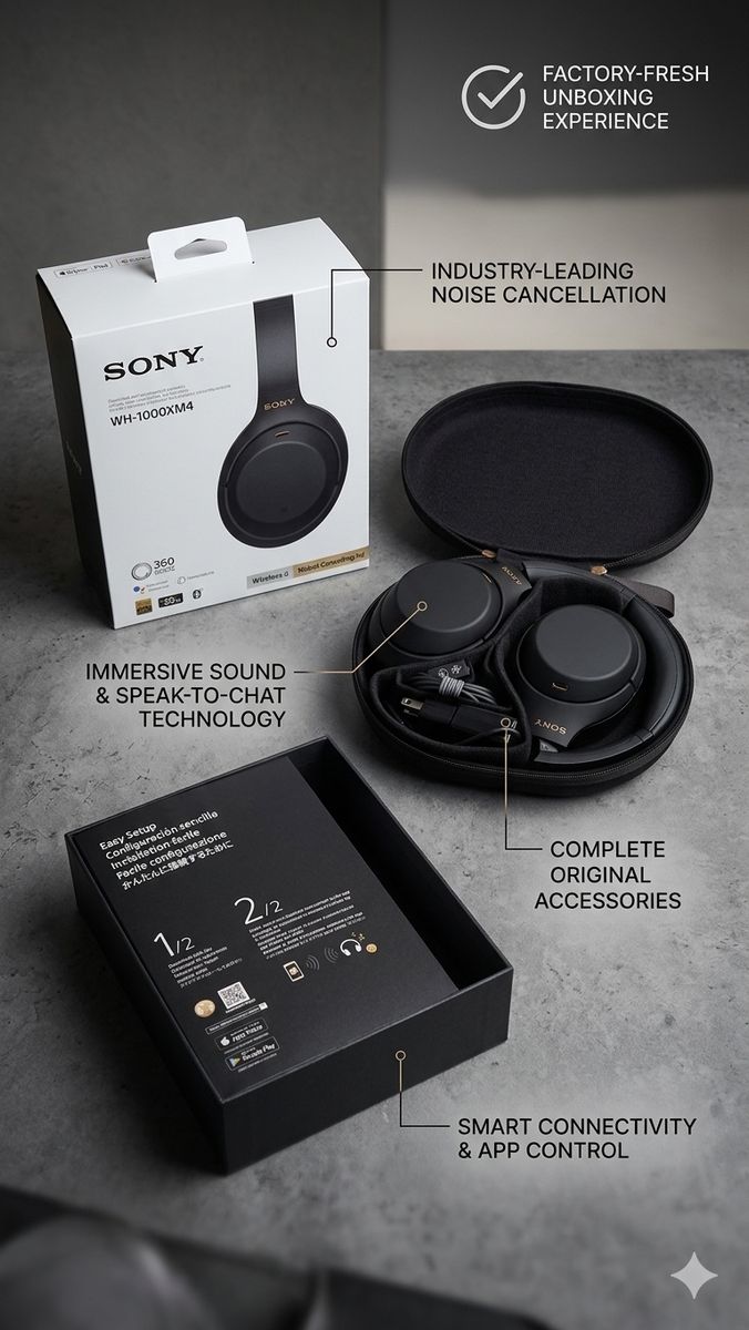 Sony WH-1000XM4 Noise Canceling Headphones (Black)