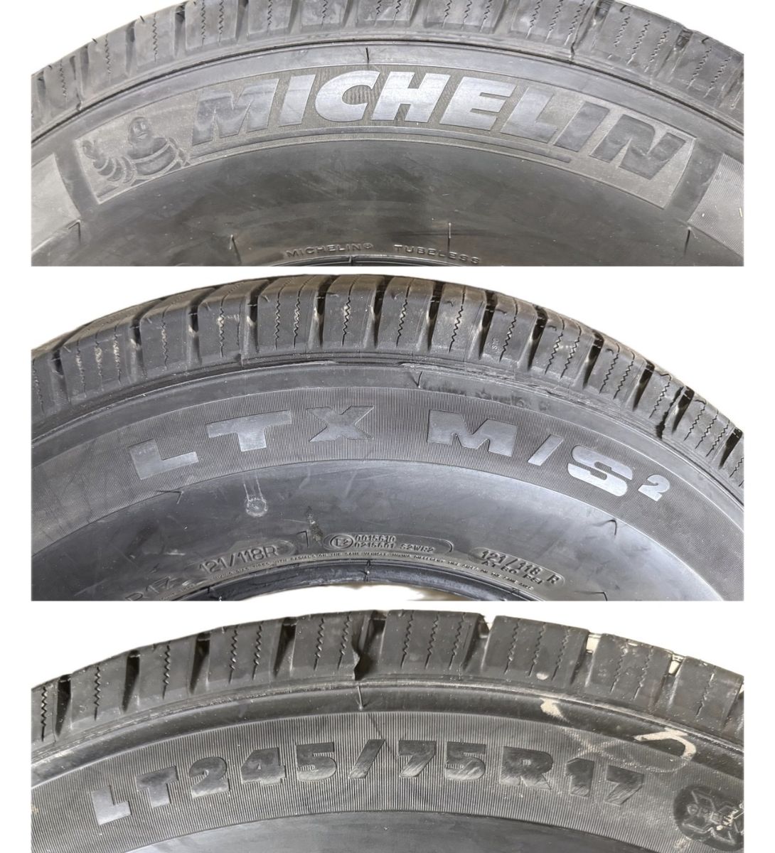 Michelin LT245/75R17 LTX M/S2 load range E truck tires