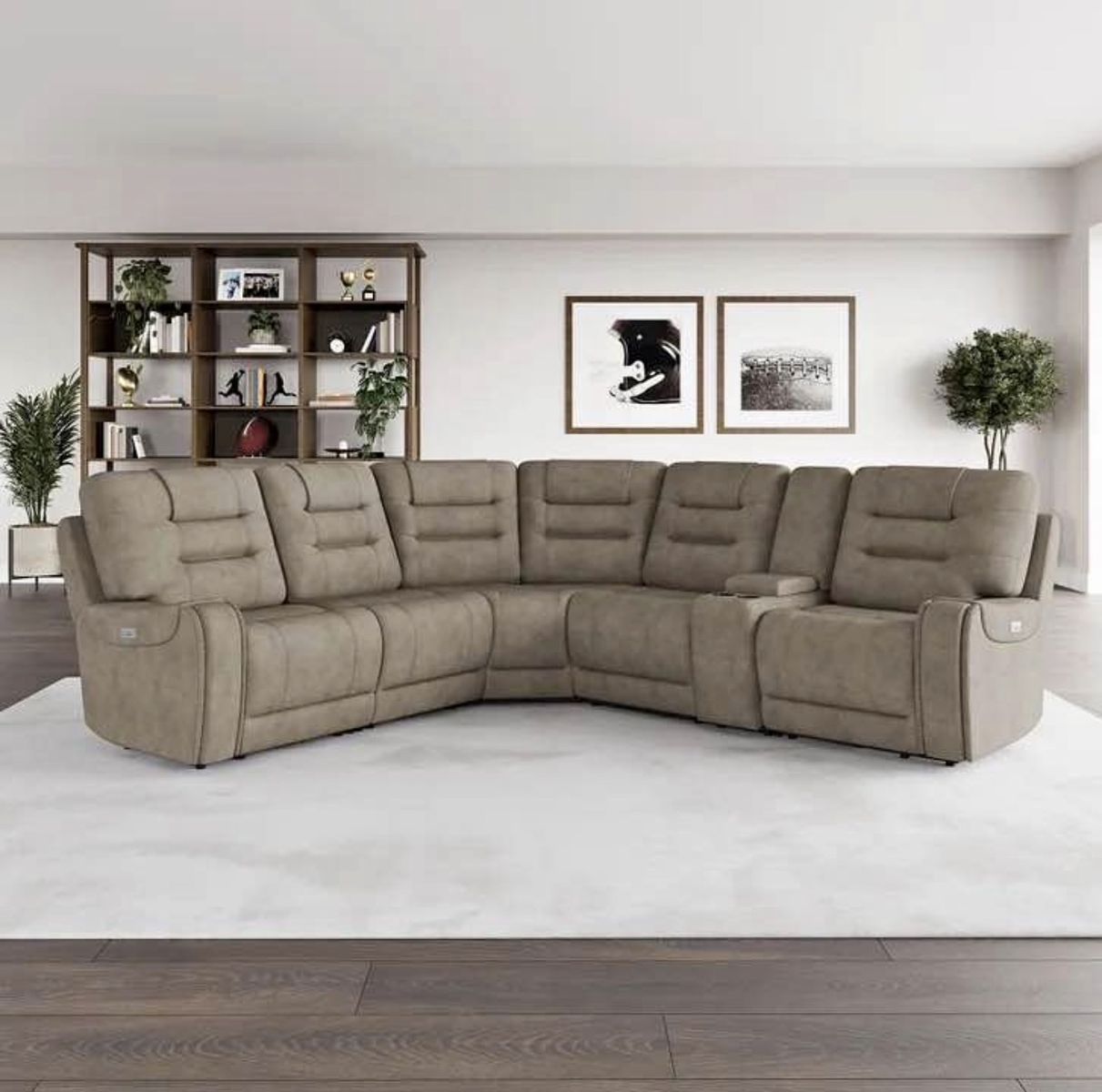 Barcalounger carmelo fabric power reclining sectional