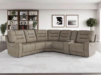 Barcalounger carmelo fabric power reclining sectional
